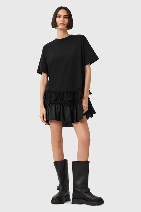 AllSaints sukienka FEYRE kolor czarny mini rozkloszowana W075DD - zdjęcie produktu nr 1
