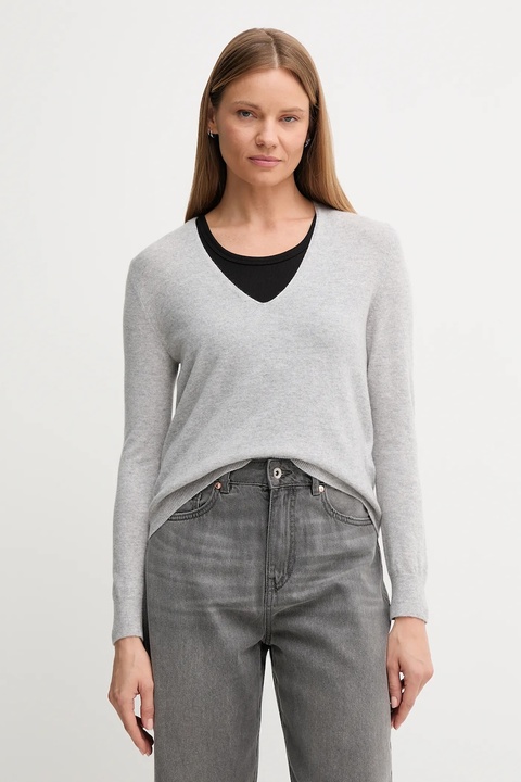 United Colors of Benetton sweter wełniany damski kolor szary lekki 1002D401Y - zdjęcie produktu nr 1