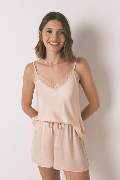 women'secret szorty piżamowe damska kolor pomarańczowy satynowa 2542460 - zdjęcie produktu nr 1