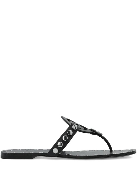Tory Burch leather studded flat sandals - Black - zdjęcie produktu nr 1