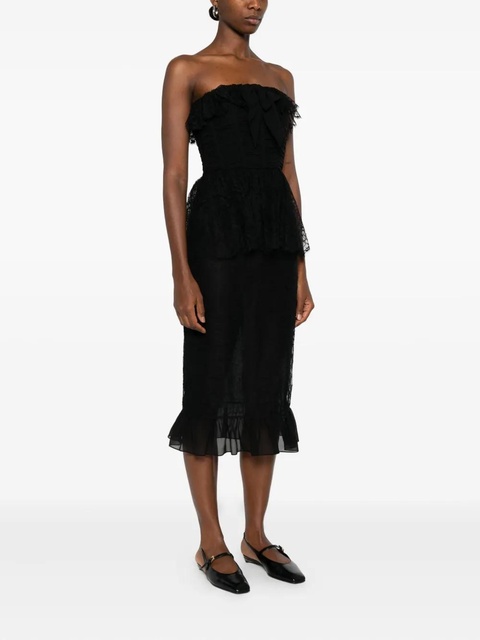 Alessandra Rich bow-lace ruffled dress - Black - zdjęcie produktu nr 2
