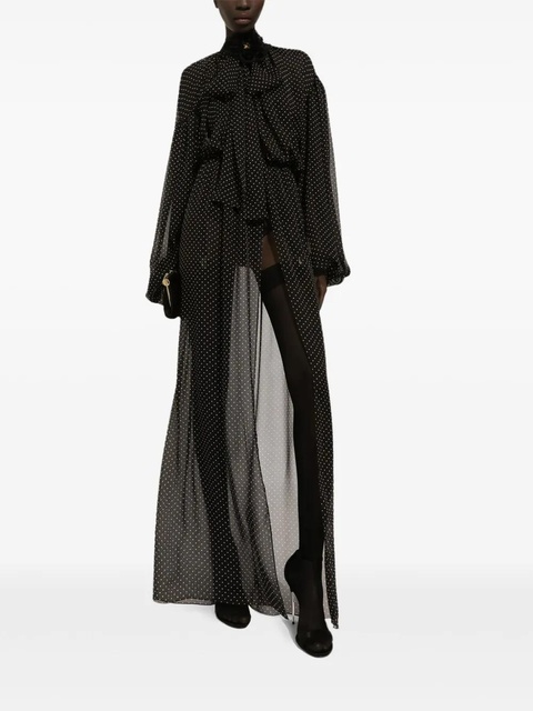 Dolce & Gabbana polka-dot print maxi dress - Black - zdjęcie produktu nr 2