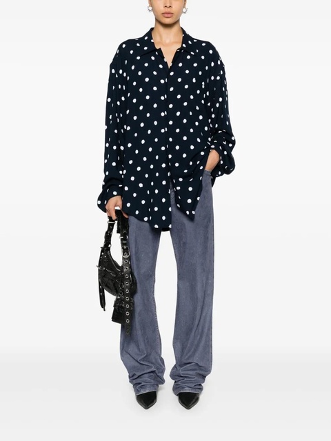 Balenciaga long-sleeves polka dot shirt - Blue - zdjęcie produktu nr 2