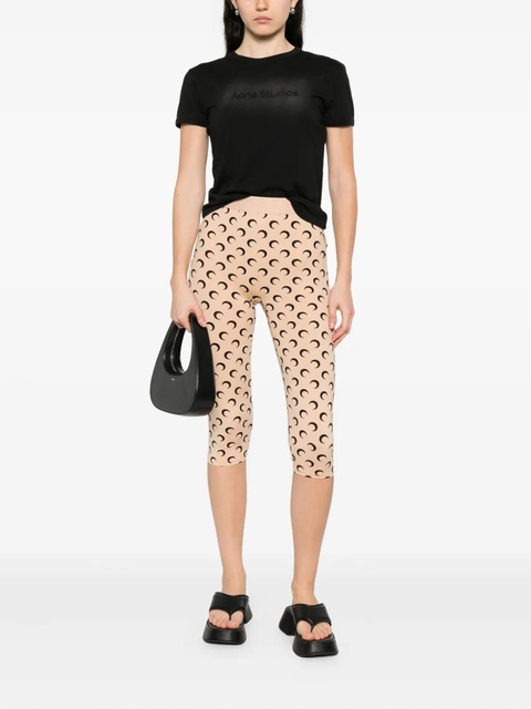 Marine Serre moon-print cropped trousers - Neutrals - zdjęcie produktu nr 2