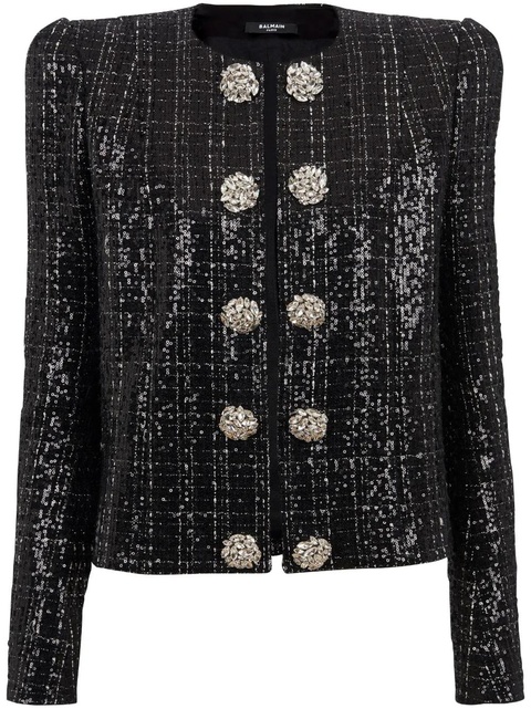 Balmain sequin-embellished tweed jacket - Black - zdjęcie produktu nr 1