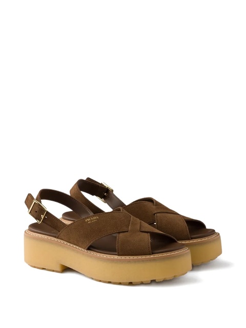 Prada 60mm buckle-strap platform sandals - Brown - zdjęcie produktu nr 1