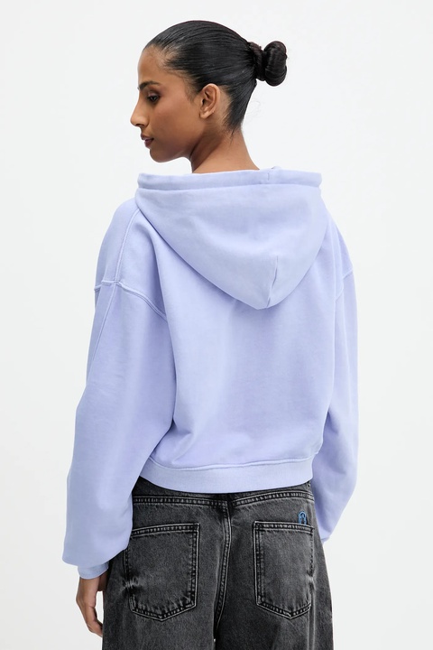 Tommy Jeans bluza bawełniana damska kolor niebieski z kapturem z aplikacją DW0DW21598 - zdjęcie produktu nr 2