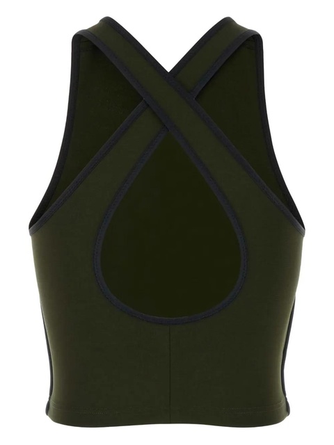 Miu Miu logo-embroidered top - Green - zdjęcie produktu nr 2