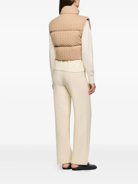 SANDRO cable-knit quilted gilet - Neutrals - zdjęcie produktu nr 2
