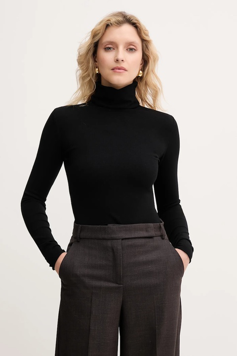 MAX&Co. sweter damski kolor czarny lekki z golfem 2518361054200 - zdjęcie produktu nr 1