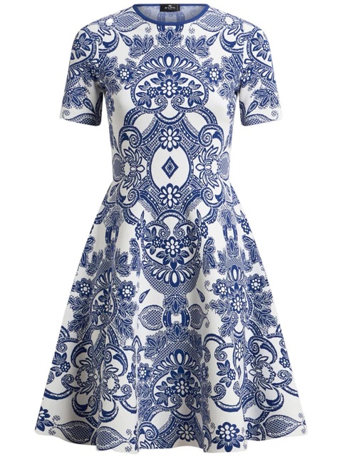 ETRO patterned-jacquard mini dress - Blue - zdjęcie produktu nr 1