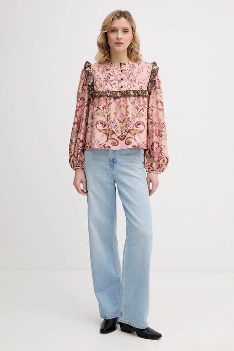 Barbour bluzka x Farm Rio damska kolor multicolor wzorzysta LSH1718 - zdjęcie produktu nr 2