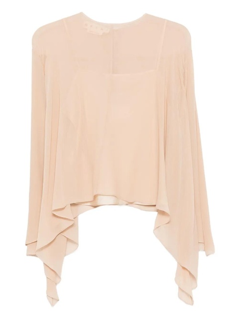 Marni asymmetric-draped blouse - Neutrals - zdjęcie produktu nr 1