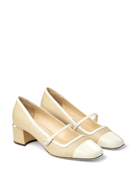 Jimmy Choo Elisa 45mm Leather Pumps - Neutrals - zdjęcie produktu nr 1