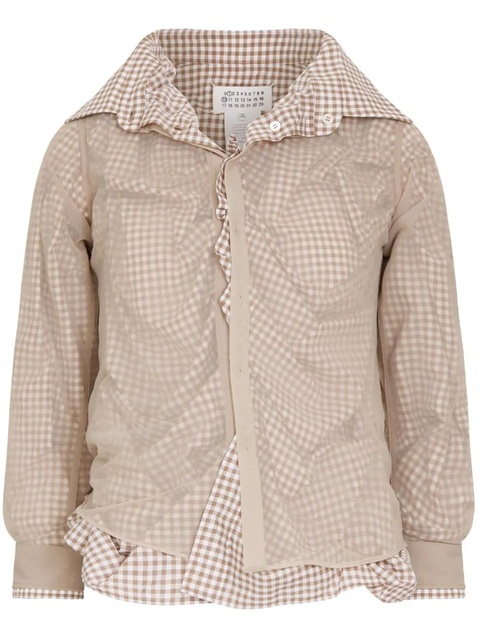 Maison Margiela checked cotton shirt - Neutrals - zdjęcie produktu nr 1