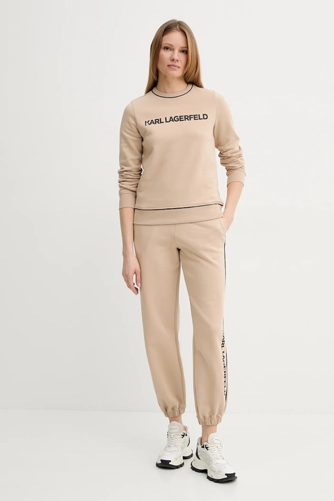 Karl Lagerfeld bluza damska kolor beżowy z nadrukiem A2W20066 - zdjęcie produktu nr 2