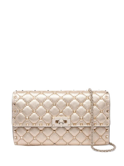 Valentino Garavani Rockstud Spike leather shoulder bag - Gold - zdjęcie produktu nr 1