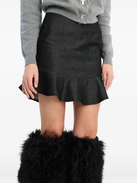 ROTATE BIRGER CHRISTENSEN ruffle-denim mini skirt - Black - zdjęcie produktu nr 2
