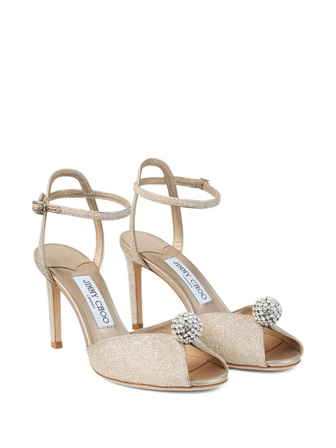 Jimmy Choo 85mm crystal embellished sandals - Gold - zdjęcie produktu nr 1