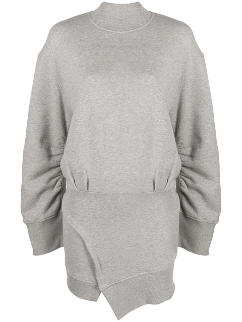 The Attico gathered-sleeve sweatshirt minidress - Grey - zdjęcie produktu nr 1