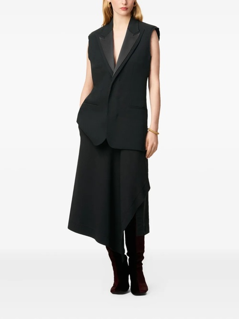 AMI Paris smocking notched-collar gilet - Black - zdjęcie produktu nr 2