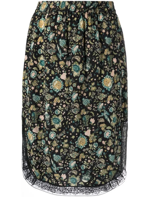 Zadig&Voltaire Bali floral-print midi skirt - Black - zdjęcie produktu nr 1