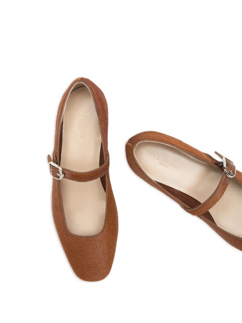 Le Monde Beryl Mary Jane pony hair buckle ballet flats - Brown - zdjęcie produktu nr 2
