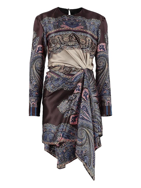 ETRO draped asymmetric mini dress - Blue - zdjęcie produktu nr 1