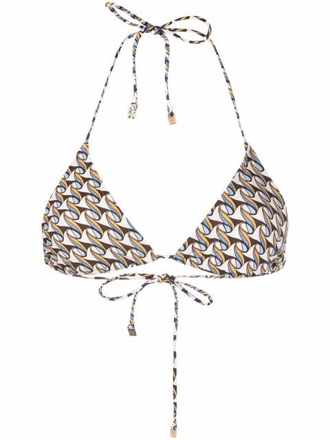 Tory Burch wave-print bikini top - Neutrals - zdjęcie produktu nr 1