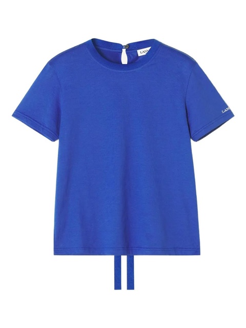 Lanvin tie-detail cotton T-shirt - Blue - zdjęcie produktu nr 1