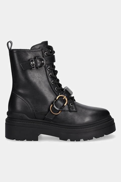 Pinko workery skórzane Mia 19 damskie kolor czarny na platformie SD0407P087Z99 - zdjęcie produktu nr 1