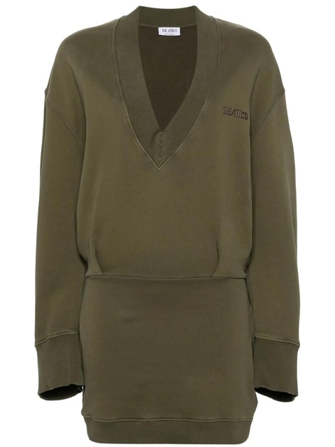 The Attico logo-lettering jersey minidress - Green - zdjęcie produktu nr 1