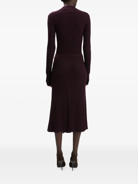 Victoria Beckham ribbed knit midi skirt - Red - zdjęcie produktu nr 2