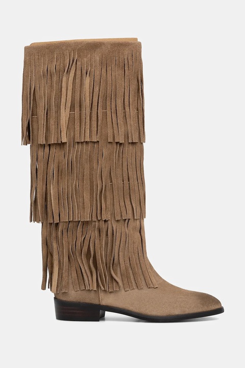 Steve Madden kozaki Spur damskie kolor beżowy na płaskim obcasie 11003916 - zdjęcie produktu nr 2