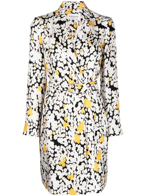 Lanvin floral-print belted wrap dress - White - zdjęcie produktu nr 1