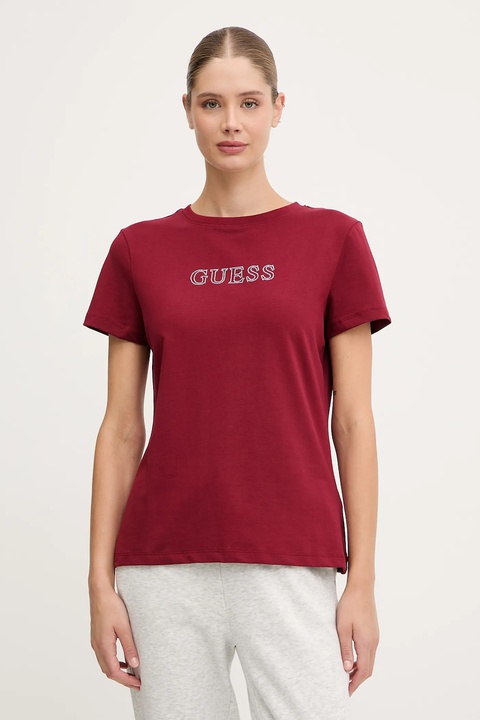 Guess t-shirt BRIANA damski kolor bordowy V3BI11 J1314 - zdjęcie produktu nr 1