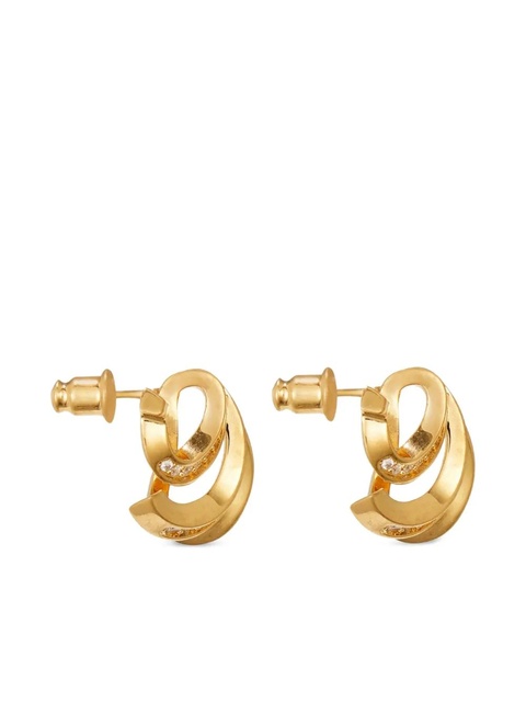 Ferragamo Triple-Gancini crystal-hoop earrings - Gold - zdjęcie produktu nr 2