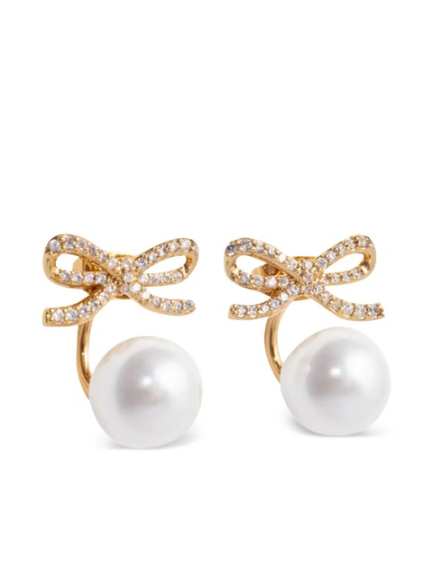 Self-Portrait faux-pearl embellished earrings - Gold - zdjęcie produktu nr 1