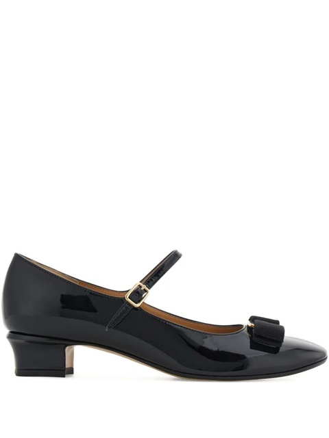 Ferragamo 30mm Vara bow-detail Mary Jane pumps - Black - zdjęcie produktu nr 1