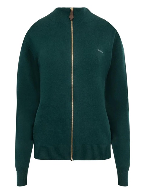 Miu Miu cashmere zip-up cardigan - Green - zdjęcie produktu nr 1