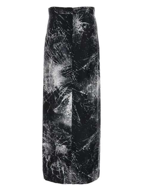 Alexander McQueen abstract-print skirt - Black - zdjęcie produktu nr 2