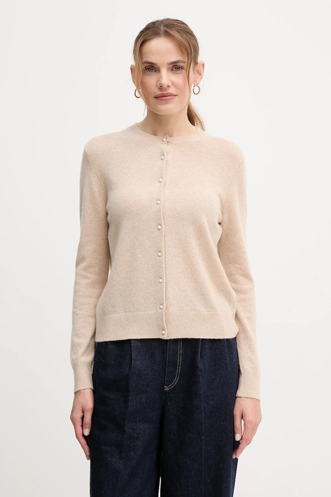 United Colors of Benetton kardigan kaszmirowy damski kolor beżowy 1033D502A - zdjęcie produktu nr 1