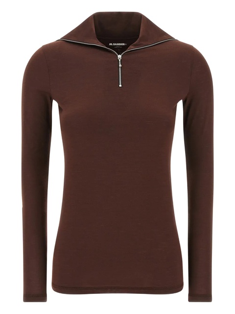 Jil Sander half-zip collar sweatshirt - Red - zdjęcie produktu nr 1