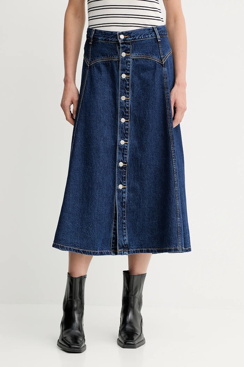 Levi's spódnica jeansowa kolor granatowy midi rozkloszowana 003NN - zdjęcie produktu nr 1