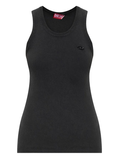 Diesel T-Anky logo-plaque ribbed tank top - Black - zdjęcie produktu nr 1