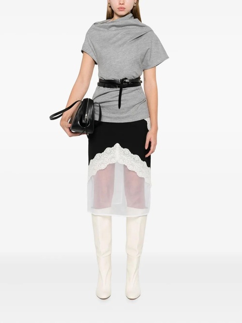 Jil Sander lace-insert skirt - Black - zdjęcie produktu nr 2