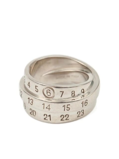 MM6 Maison Margiela Triple logo ring - Silver - zdjęcie produktu nr 1