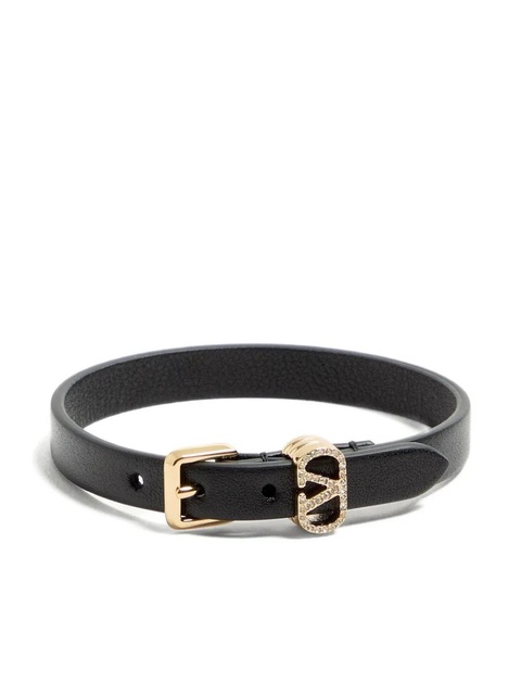 Valentino Garavani buckle-embellished leather bracelet - Black - zdjęcie produktu nr 1