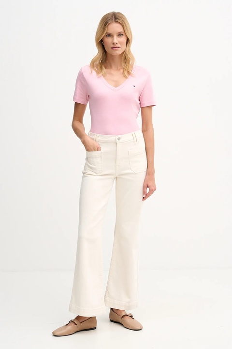 Tommy Hilfiger t-shirt bawełniany damski kolor różowy WW0WW40584 - zdjęcie produktu nr 2