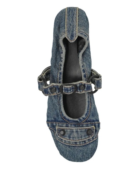 Balenciaga ring-embellished ballet flats - Blue - zdjęcie produktu nr 1